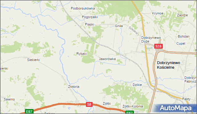 mapa Jaworówka, Jaworówka na mapie Targeo