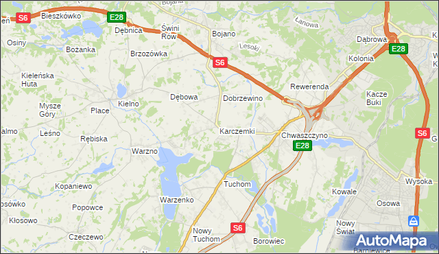 mapa Karczemki gmina Szemud, Karczemki gmina Szemud na mapie Targeo