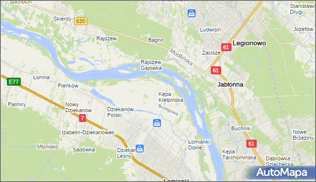 mapa Kępa Kiełpińska, Kępa Kiełpińska na mapie Targeo