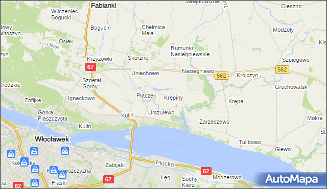 mapa Krępiny Kolonia, Krępiny Kolonia na mapie Targeo