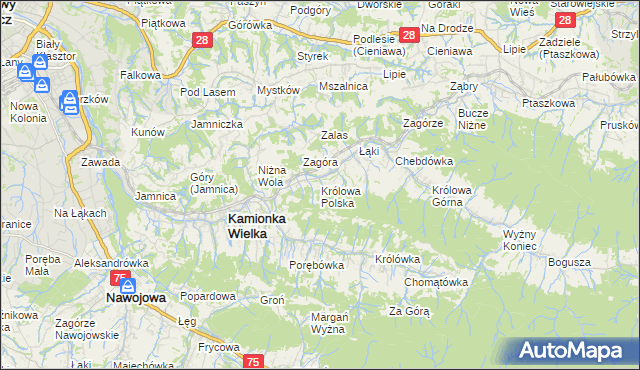 mapa Królowa Polska, Królowa Polska na mapie Targeo