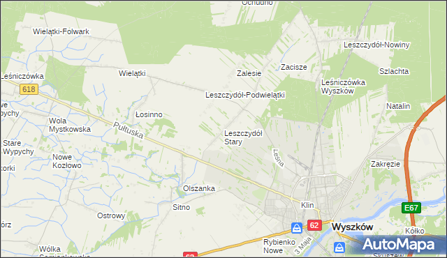 mapa Leszczydół Stary, Leszczydół Stary na mapie Targeo