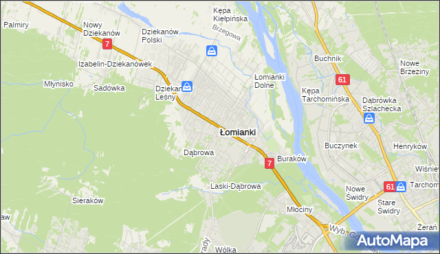 mapa Łomianki, Łomianki na mapie Targeo