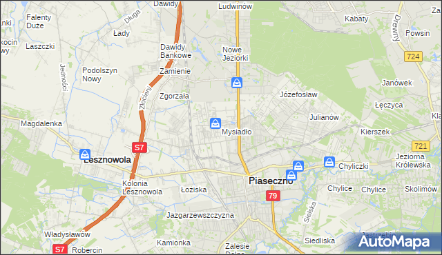 mapa Mysiadło, Mysiadło na mapie Targeo