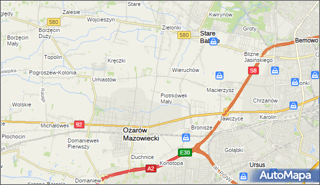 mapa Piotrkówek Mały, Piotrkówek Mały na mapie Targeo