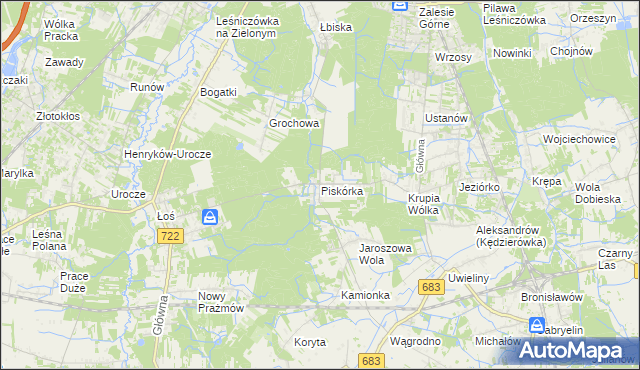 mapa Piskórka, Piskórka na mapie Targeo