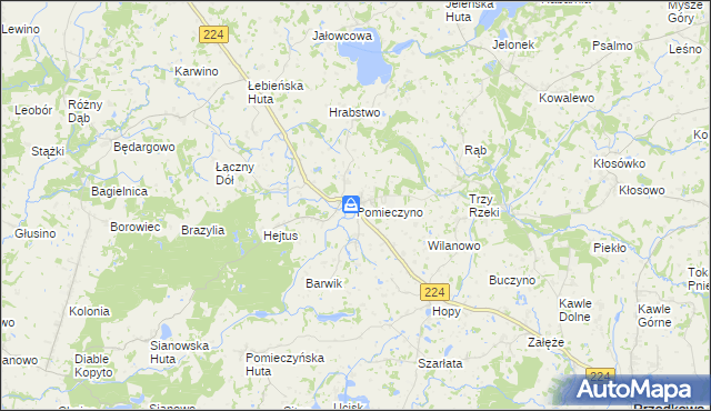 mapa Pomieczyno, Pomieczyno na mapie Targeo