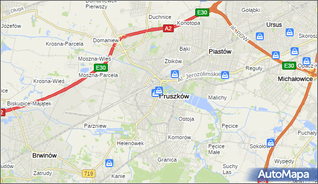 mapa Pruszków, Pruszków na mapie Targeo