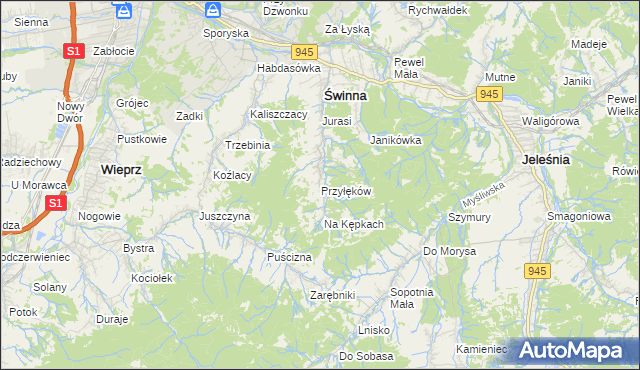 mapa Przyłęków, Przyłęków na mapie Targeo