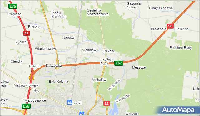 mapa Raków Duży, Raków Duży na mapie Targeo