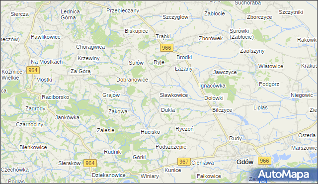 mapa Sławkowice, Sławkowice na mapie Targeo