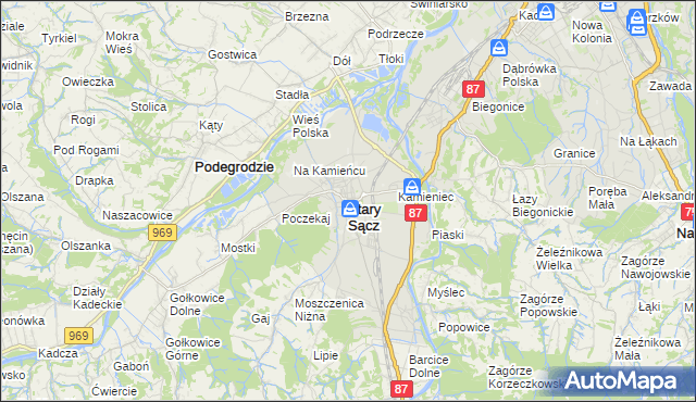 mapa Stary Sącz, Stary Sącz na mapie Targeo