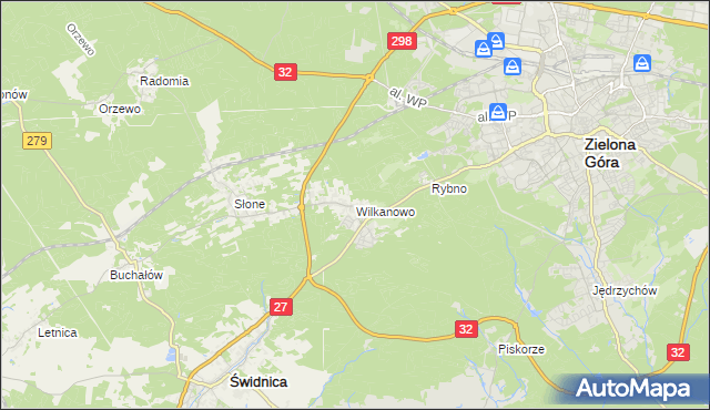 mapa Wilkanowo gmina Świdnica, Wilkanowo gmina Świdnica na mapie Targeo