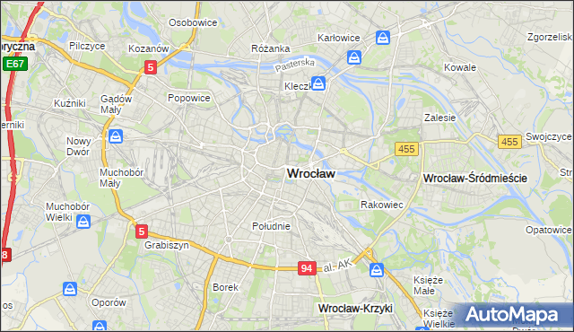 mapa Wrocławia, Wrocław na mapie Targeo