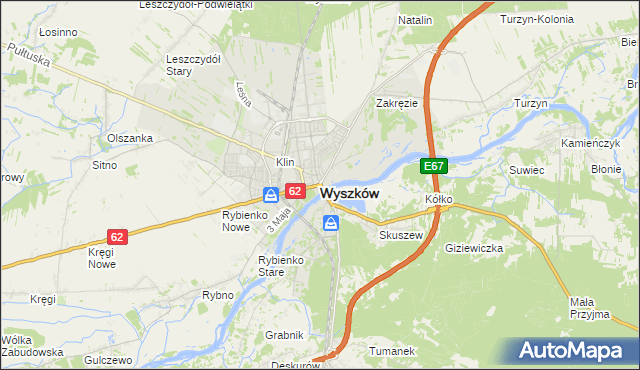 mapa Wyszków, Wyszków na mapie Targeo