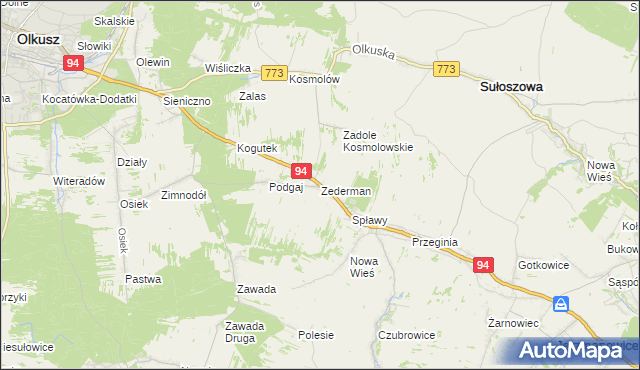 mapa Zederman, Zederman na mapie Targeo