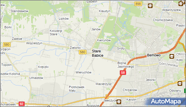 mapa Babice Nowe, Babice Nowe na mapie Targeo