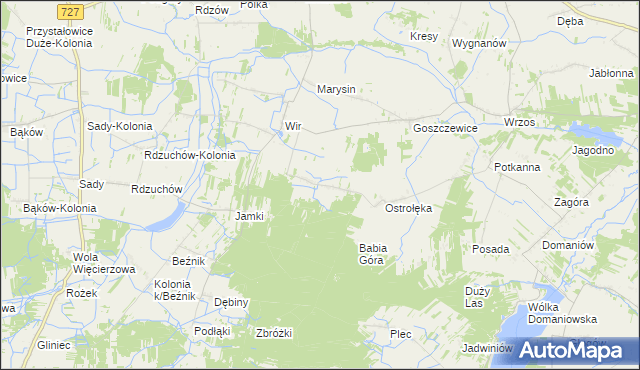 mapa Dąbrowa Goszczewicka, Dąbrowa Goszczewicka na mapie Targeo