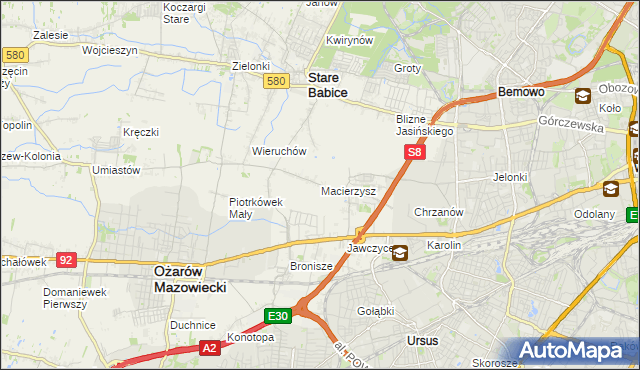 mapa Macierzysz, Macierzysz na mapie Targeo