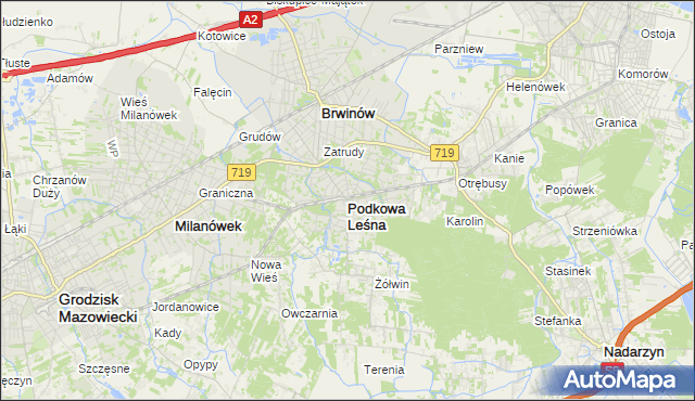 mapa Podkowa Leśna, Podkowa Leśna na mapie Targeo