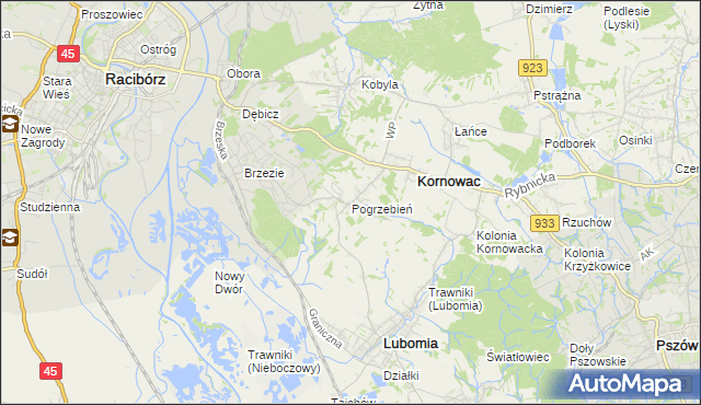 mapa Pogrzebień, Pogrzebień na mapie Targeo