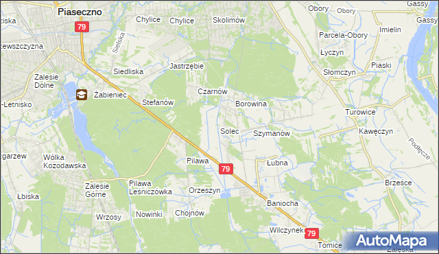 mapa Solec gmina Góra Kalwaria, Solec gmina Góra Kalwaria na mapie Targeo