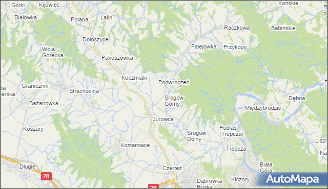 mapa Srogów Górny, Srogów Górny na mapie Targeo