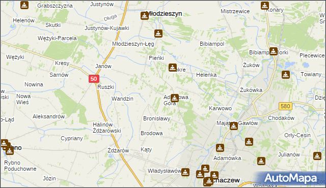 mapa Adamowa Góra, Adamowa Góra na mapie Targeo