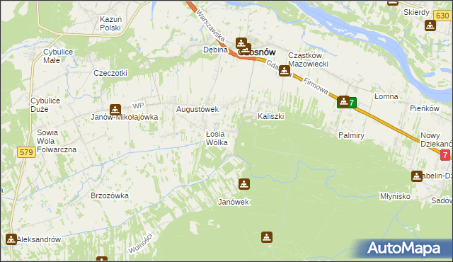 mapa Adamówek gmina Czosnów, Adamówek gmina Czosnów na mapie Targeo
