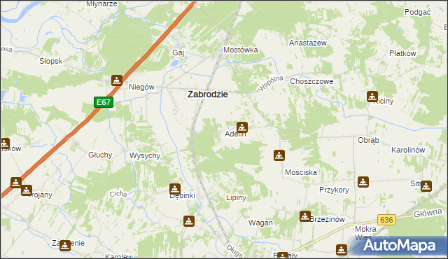 mapa Adelin gmina Zabrodzie, Adelin gmina Zabrodzie na mapie Targeo