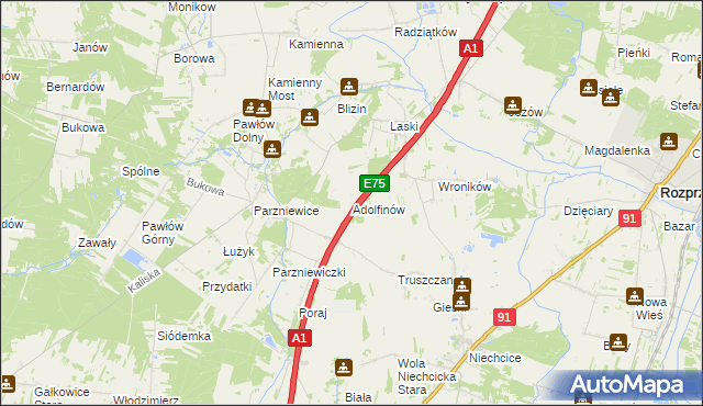 mapa Adolfinów, Adolfinów na mapie Targeo