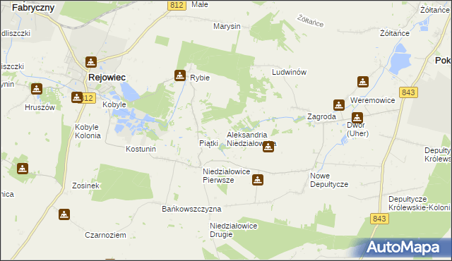 mapa Aleksandria Niedziałowska, Aleksandria Niedziałowska na mapie Targeo