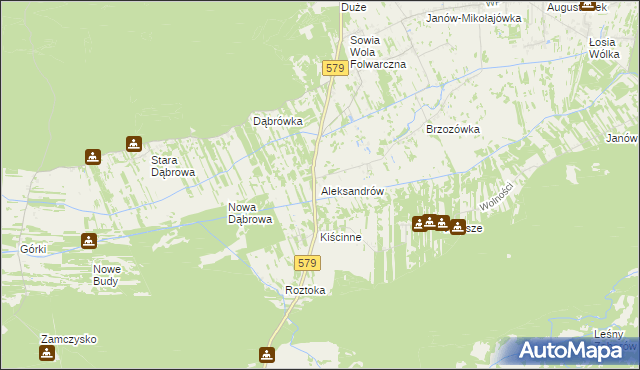 mapa Aleksandrów gmina Czosnów, Aleksandrów gmina Czosnów na mapie Targeo