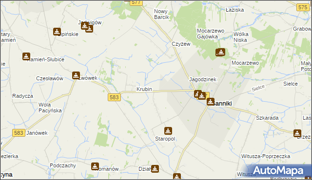 mapa Aleksandrów gmina Sanniki, Aleksandrów gmina Sanniki na mapie Targeo