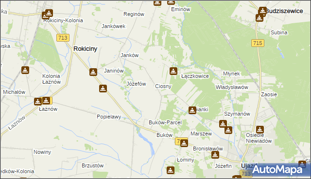 mapa Aleksandrów gmina Ujazd, Aleksandrów gmina Ujazd na mapie Targeo