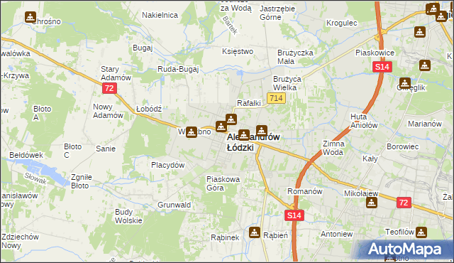 mapa Aleksandrów Łódzki, Aleksandrów Łódzki na mapie Targeo