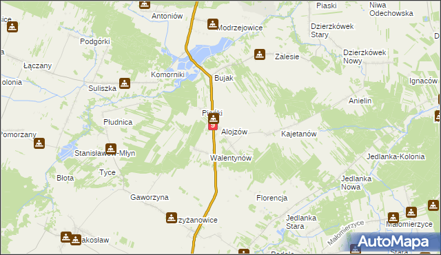 mapa Alojzów gmina Iłża, Alojzów gmina Iłża na mapie Targeo