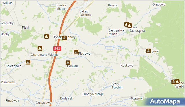 mapa Andrzejki-Tyszki, Andrzejki-Tyszki na mapie Targeo