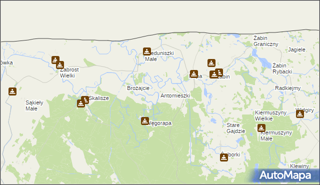 mapa Antomieszki, Antomieszki na mapie Targeo