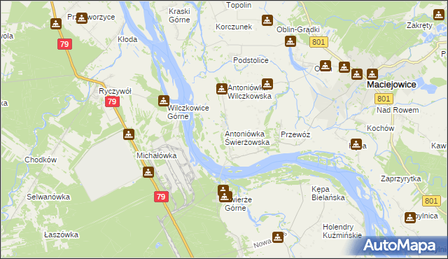 mapa Antoniówka Świerżowska, Antoniówka Świerżowska na mapie Targeo