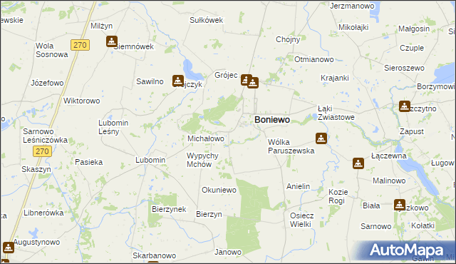 mapa Arciszewo gmina Boniewo, Arciszewo gmina Boniewo na mapie Targeo