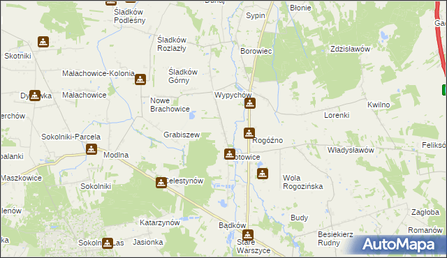 mapa Astachowice, Astachowice na mapie Targeo