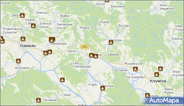 mapa Babice gmina Krzywcza, Babice gmina Krzywcza na mapie Targeo