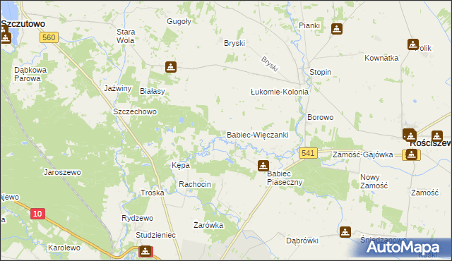 mapa Babiec-Więczanki, Babiec-Więczanki na mapie Targeo