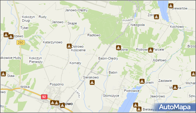 mapa Babin-Olędry, Babin-Olędry na mapie Targeo