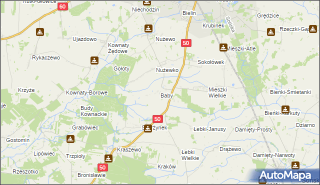 mapa Baby gmina Ciechanów, Baby gmina Ciechanów na mapie Targeo