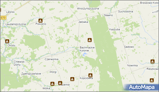 mapa Bachmackie Kolonie, Bachmackie Kolonie na mapie Targeo