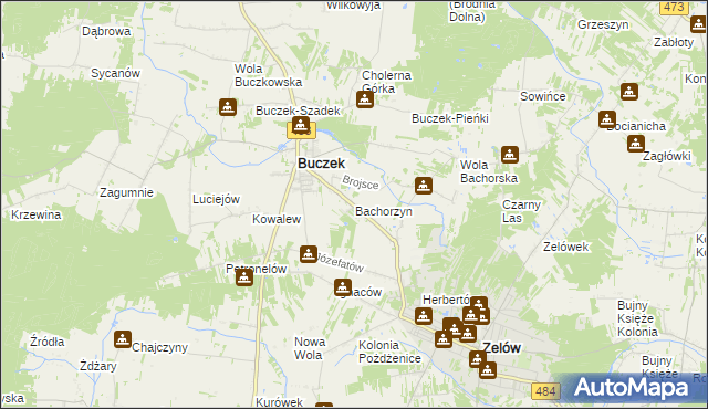 mapa Bachorzyn, Bachorzyn na mapie Targeo