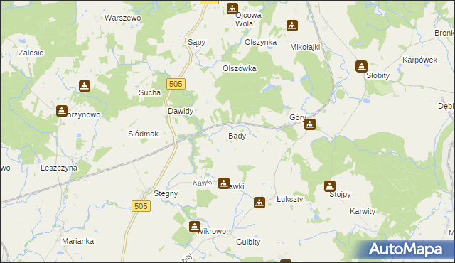 mapa Bądy, Bądy na mapie Targeo