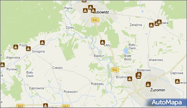 mapa Bądzyn, Bądzyn na mapie Targeo